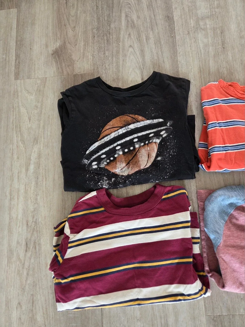Bundle Of Six Boys Size 6/7 Long Sleeve Shirts Tops Basic School Autumn Winter